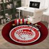 Olympiacos Fc: Red And Black Pride Round Rug for Livingroom,Bedroom, Palyroom, Chair Rug, Area Rug, Circle Carpet, Fan Christmas Gift