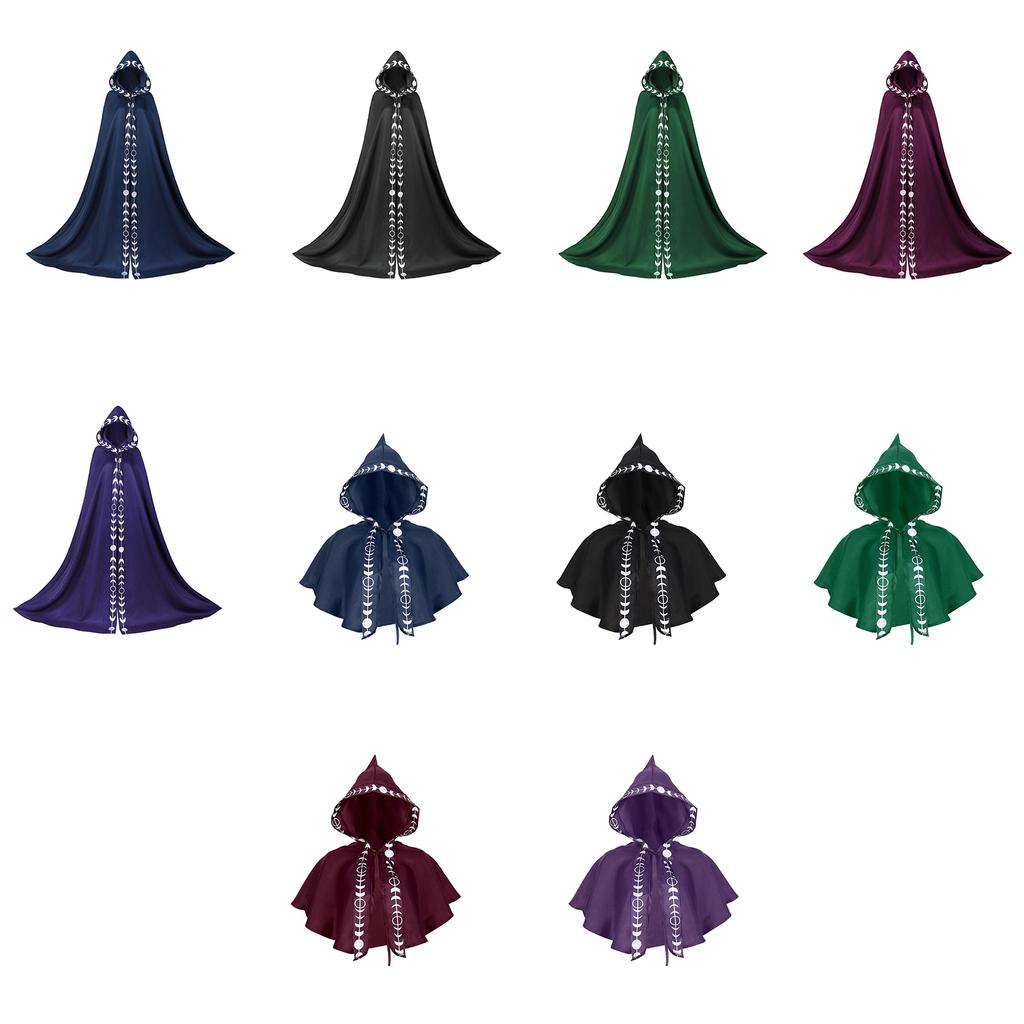 Fancy Dresses Party Wizard Witch Mantle Magician Outfit Cloak Halloween Women Men Cape Vampires Robe Cosplays Costumes