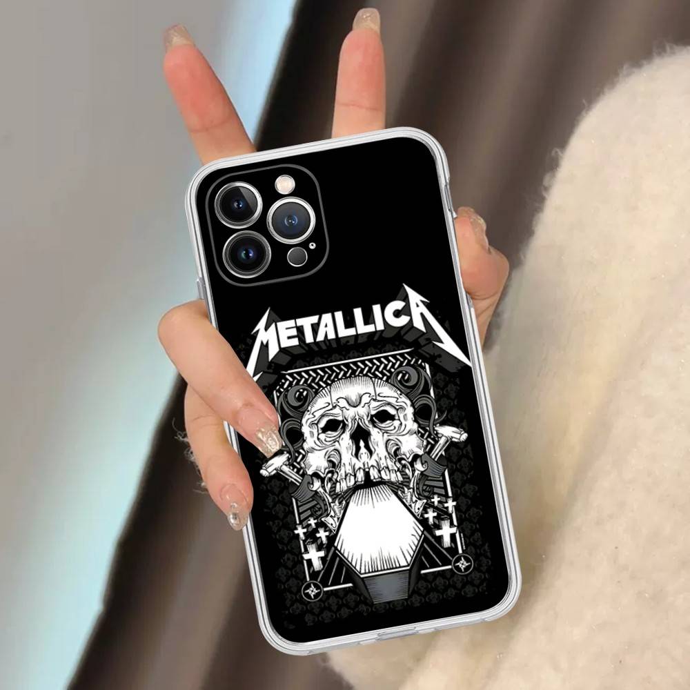 Logo Music M-Metallica For IPhone 17 16 15 14 13 12 11 Pro Max Plus Mini Funda For Transparent Cover