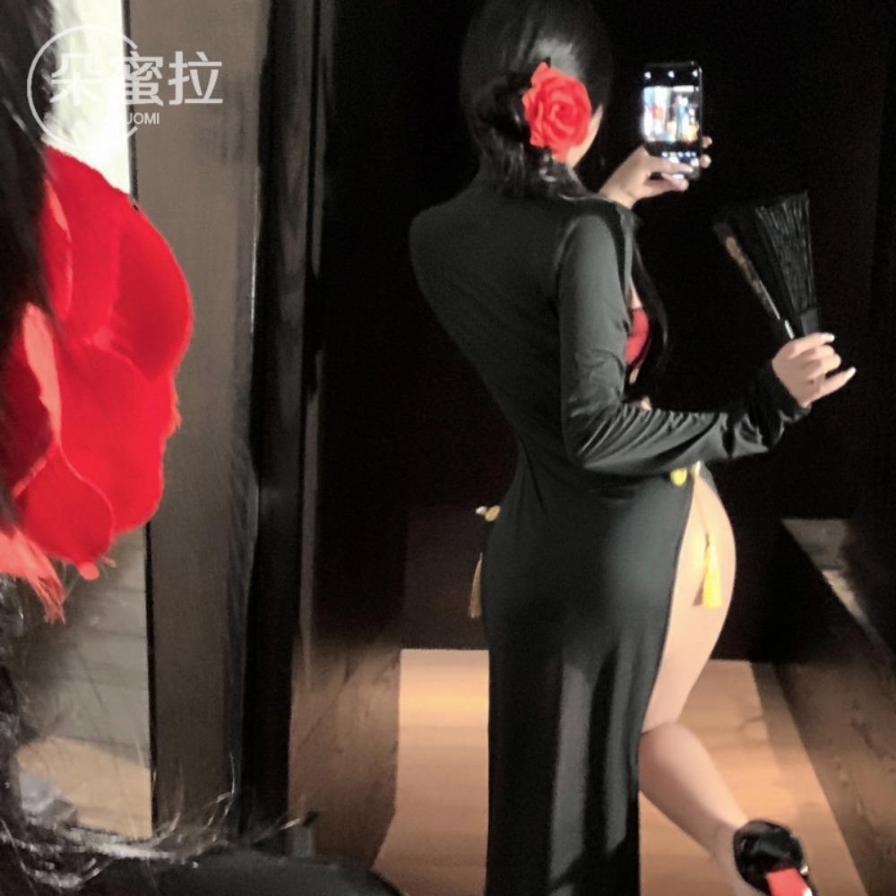 Domila Wears Two Front and Back To Trap Surprises Before Opening The Curtain To Show The Chest Cheongsam F877 Erotic Underwear Sexy Temptation Uniform