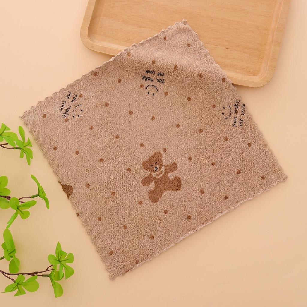 Coral Fleece Absorbent Kitchen Dishcloth - Small, Thick, Easy-to-Use Hand Towel for Dishwashing
