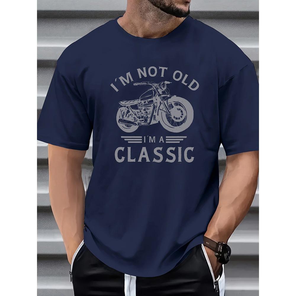 3D Motorcycle Printed Men's Casual Short-sleeved Shirt Urban Street Style Men's Fashionable T-shirt Street Sports Casual T-shirt
