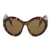 Lettering Acetate Irregular Sunglasses Women's Brown Brown 56 Basic Packaging-glasses Case + Packaging Box