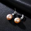 PAG&MAG Pearl Stud Earrings: S925 Sterling Silver, 3A Zircon, 9 Freshwater Pearls