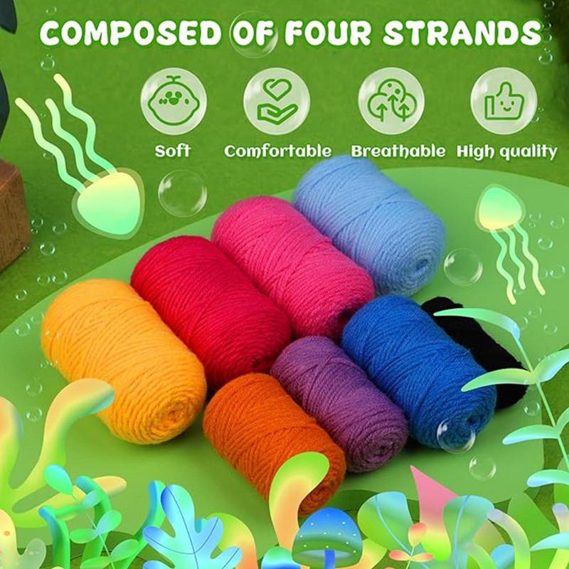 Beginner Crochet Kit for Adults Animal Jellyfish Art Crocheting Starter Set for Kids Jellyfish Family Crochet Starter Kit