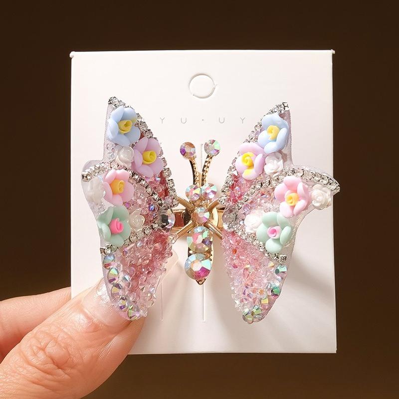 Girl Hair Clip New Style Moving Butterfly Super Fairy Hair Clip Headpiece Korean Edition Women's Forehead Hairclip
