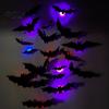 Self-adhesive Wall Light Halloween LED Stickers, Glow-in-the-Dark Bat & Spider Decorations, Battery-Powered Hanging Ornaments Stickers for Haunted