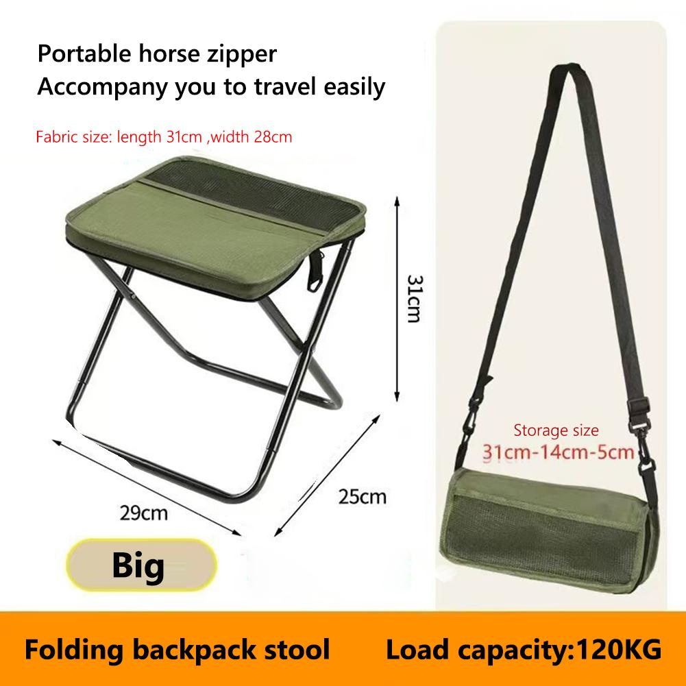 Outdoor Foldable Backpack Stool Portable Small Pencil Bag Camping Stool Lightweight Folding Chair for Beach Fishing Travel