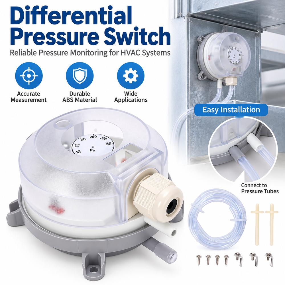 Premium Wind Pressure Switch ABS Air Pressure Switch Differential Pressure Switch HVAC Systems