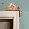 Decorare Colț Usa de Crăciun Topper, Panou din Lemn, Om de Zăpadă Moș Crăciun Omuleț de Ghimbir Pom de Crăciun Panou Cadru Om Decor pentru Casă Petrecere de Sărbători Toppere Decorative