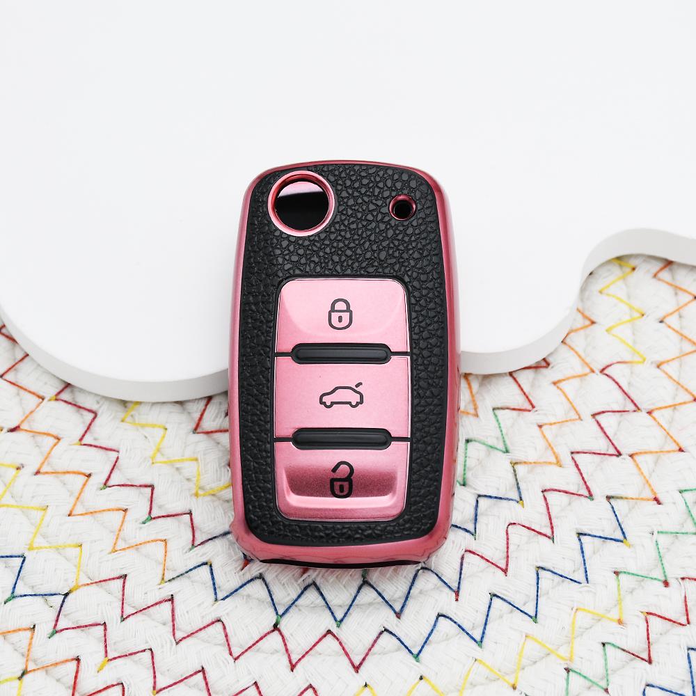 Tpu Leather Car Key Case Cover For Vw Volkswagen Golf 4 5 6 Mk6 Polo Tiguan Passat B5 B6 B7 Jetta Lavida For Skoda Octavia