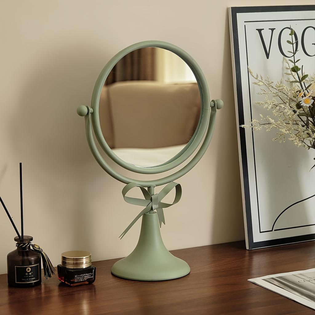 Specchi per Cosmetici in Ferro Battuto Rotanti a 360° Specchio da Tavolo Monofacciale Retrò Specchi da Principessa Arredamento Vanity per Camera da Letto