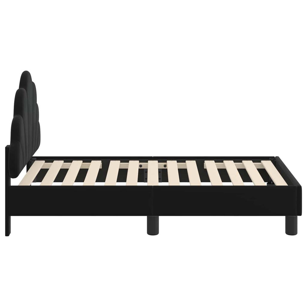 Kids Bed Frame with Headboard Black 70 x 140 cm Velvet