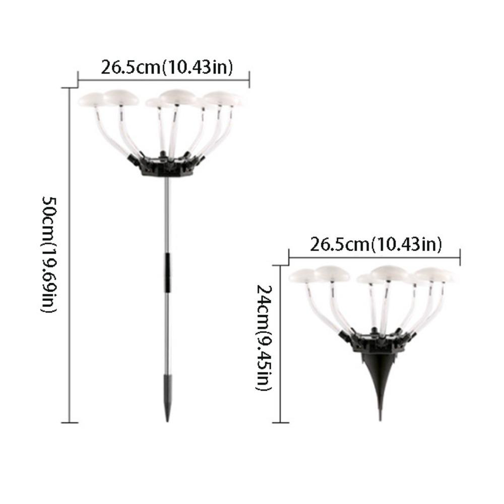 Solar-Powered Mushroom-Shaped Lamp Mushroom-Shaped Outdoor Lamp  Garden Decoration Warm light