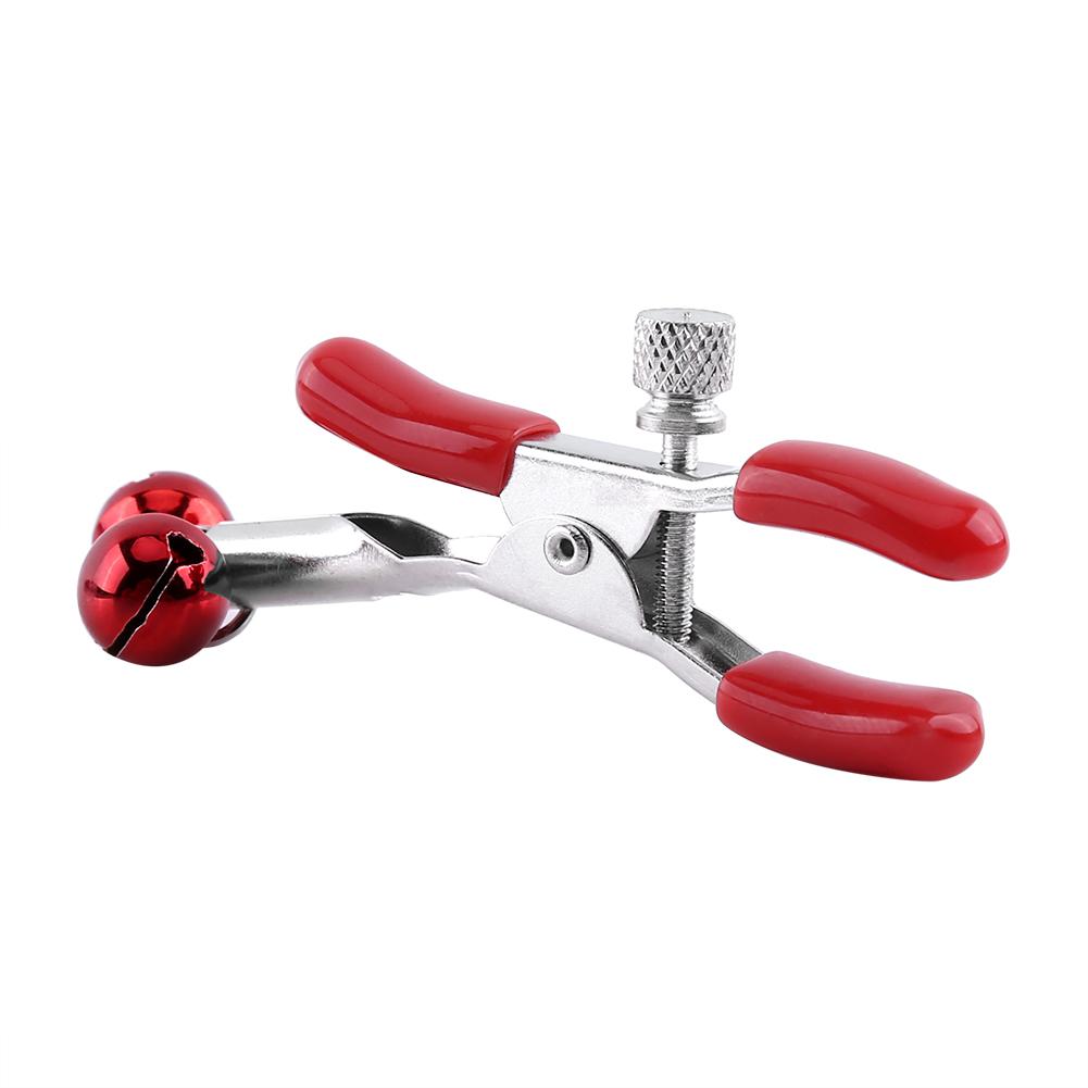1Pair/Set Women Men Red Breast Nipple Clamps Clips Fetish Flirting Teasing Toys With 2 Bells