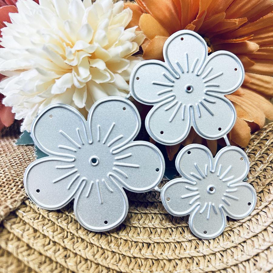 3 szt./partia Płatki kwiatów Metalowe wykrojniki Szablon do DIY Scrapbooking Album fotograficzny Tłoczenie Papierowe karty Rękodzieło Wykrojniki
