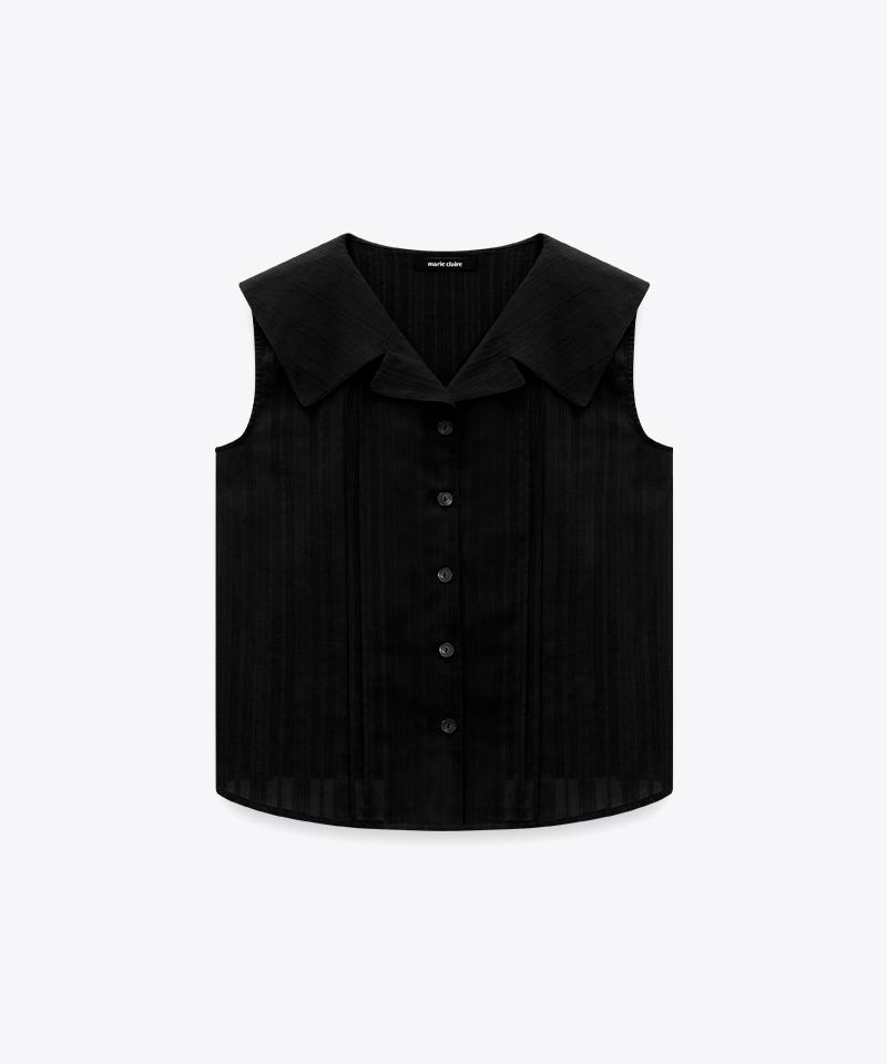 MARIE CLAIRE Pintuck Sailor Collar Blouse (Mafbbl08Mbk)