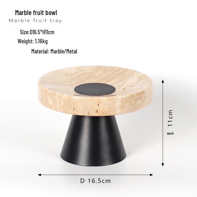 Abay Yellow Travertine Round Fruit Plate