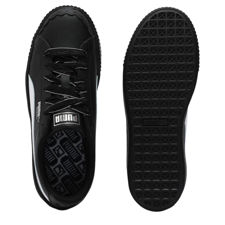 New PUMA Platform Height Increasing Low Top Skateboard Shoes Women's Black 404157-02