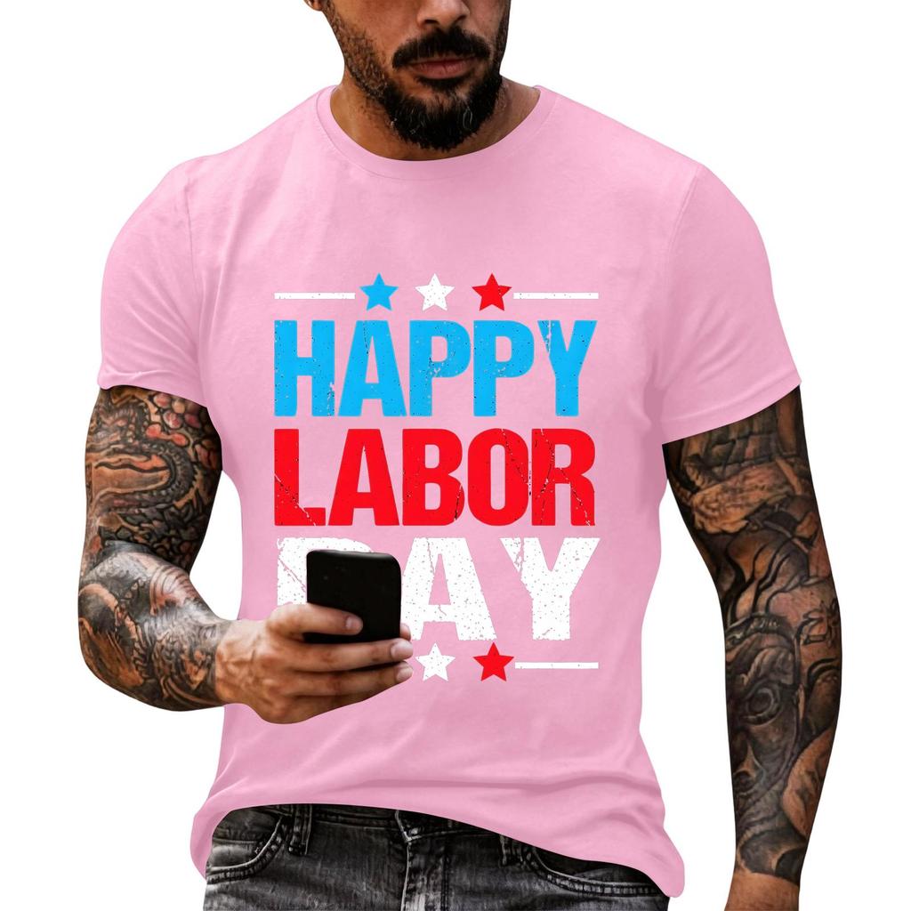 Men's Casual Loose Fit Short Sleeve T-Shirt Crew Neck Printed Graphic Tee Summer Top for Everyday Wear