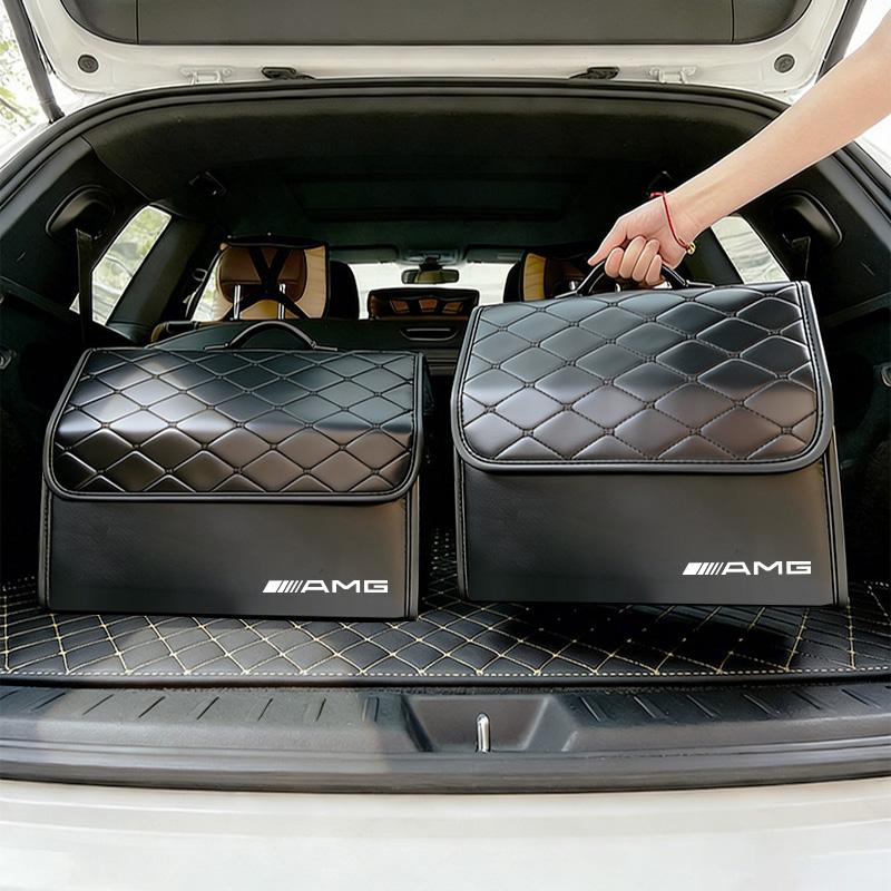 Faltbare Auto-Kofferraum-Aufbewahrungsbox Leder-Organizer-Behälter Reifenventilkappe Für Mercedes Benz AMG GLE GLS CLA CLE GLC CLS GLA W223 W213