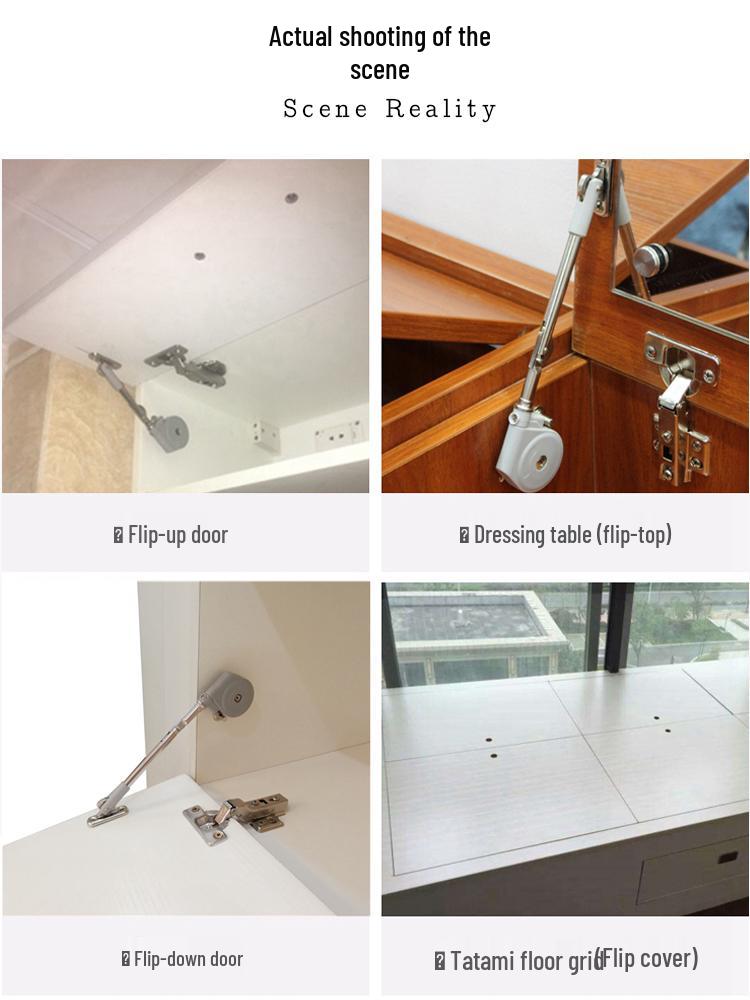 Tatami Dressing Table Hydraulic Gas Spring with Telescopic Flip-up/Flip-down Doors and Damping Buffer.