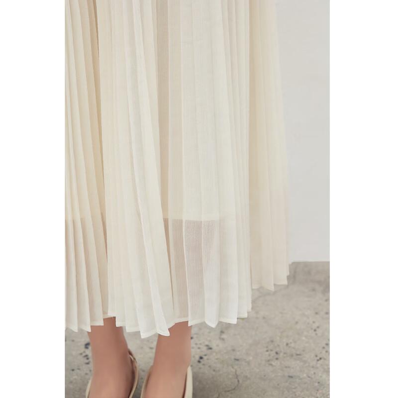 Qius Shui Yi Ren High-Waist Accordion Pleat Midi Skirt
