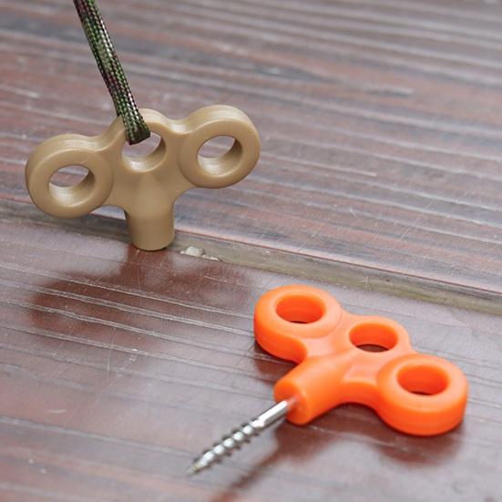 2 stk Treøye Gjenge Jordankere Kraftig Rustfritt Stål Camping Fottur Trampoline Telt Vindtett Tau Fikseringsspenne Jordspiker