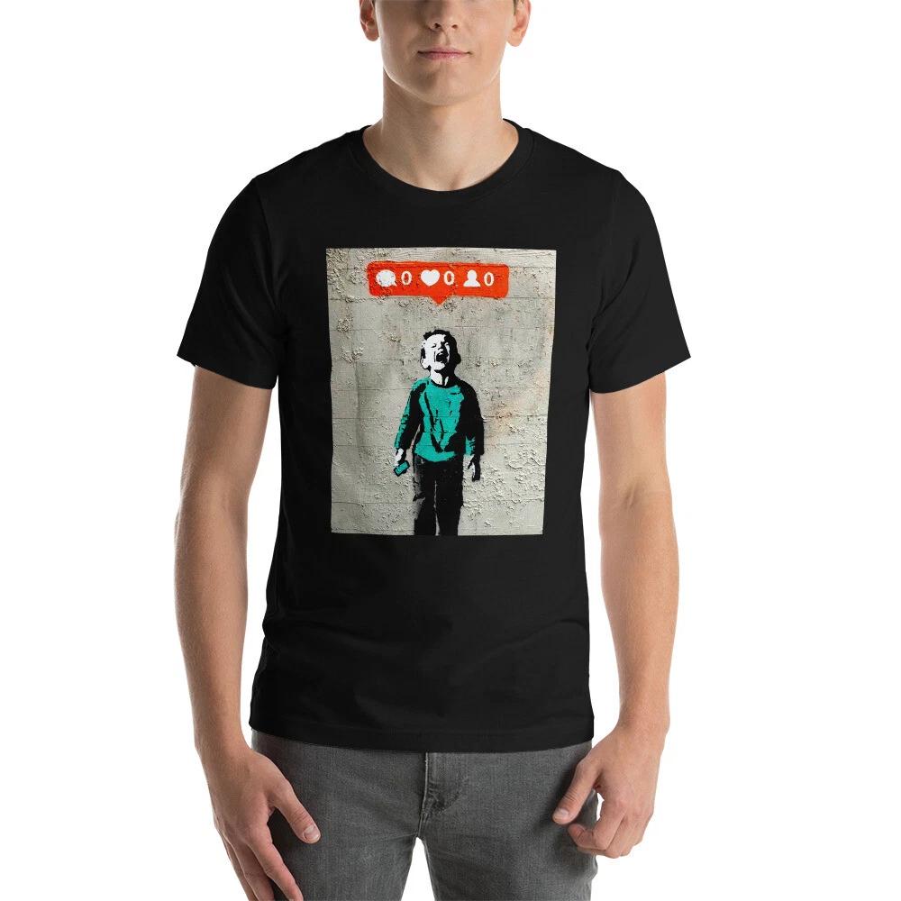 Banksy T-Shirt Social Media Kid Graffiti Unisex Premium Tee Shirt S