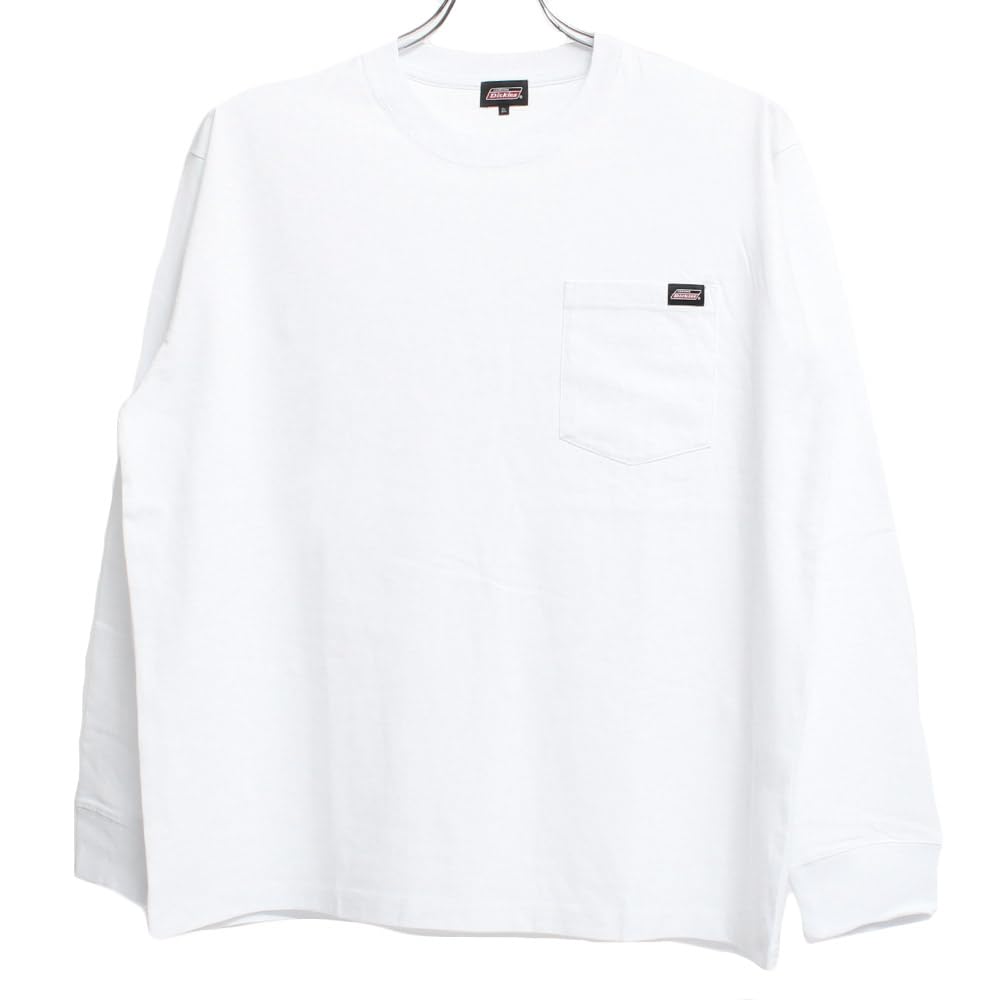 Genuine Dickies Men's Long Sleeve T-Shirt, Pocket, Logo Print, Crew Neck, Size 5L, White (09)