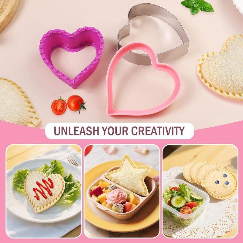 11-Piece Sandwich Cutter Set Stainless Steel PP Bread Toast Mold Heart Dinosaur Pocket Shape Kitchen Tool