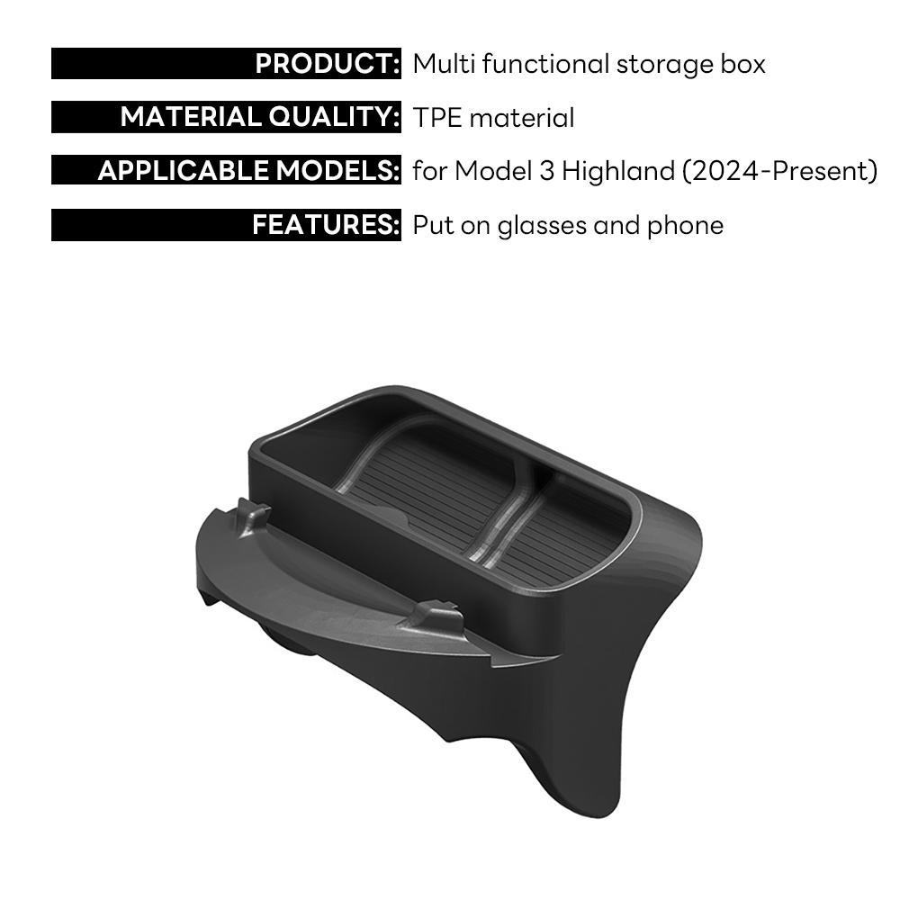 

For New Tesla Model Y Launch 2025 Model 3+ Highland 2024 Steering Wheel Silicone SunGlasses Case Mobile Phone Holder Storage чёрный