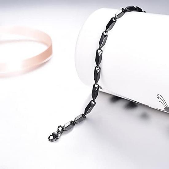 Pure Stainless Steel Rice Chain 50.8 Cm European Trending Style Necklace for Men Boy Gift for Husband Fathers Day Wedding Birthday Gift