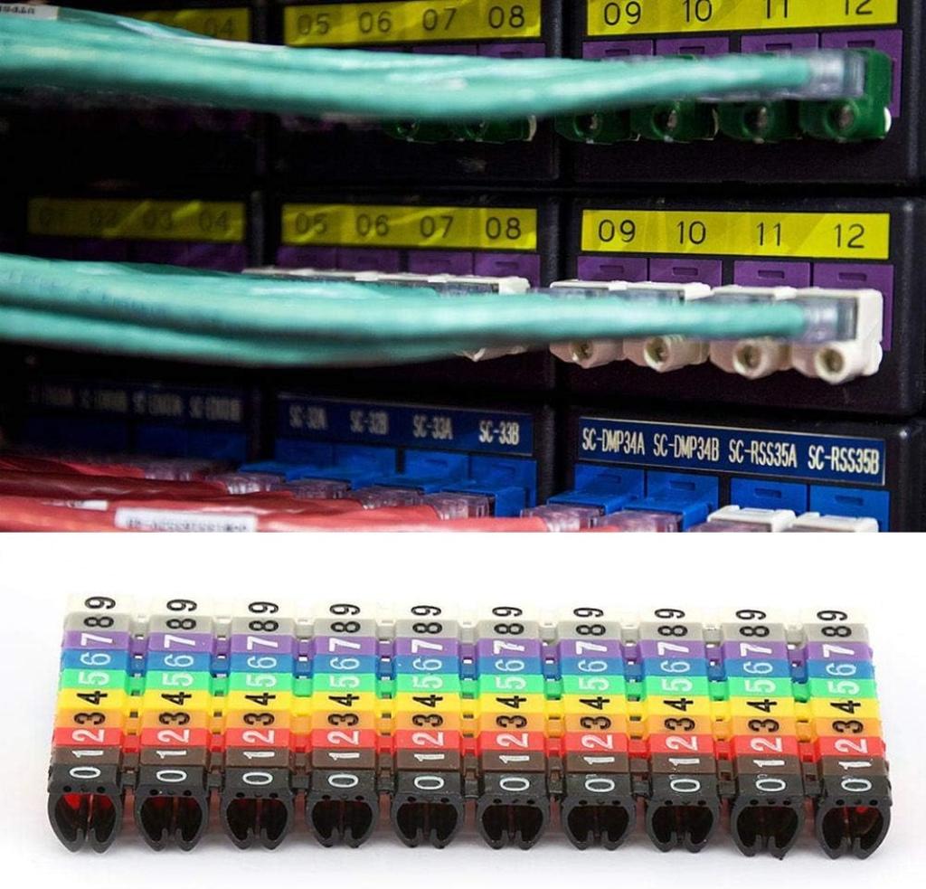 Plastic cable marker label EC-0 Wire Marker Number 0 to 9 Cable Size1.5 sqmm Colored PVC cable markers insulation marker
