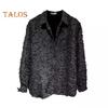 Men Shirt Long Sleeve Solid Color Fuzzy Tassel Button-down Cardigan Mid Length Regular Fit Streetwear Club Shirt for Daily Wear Parties Travel