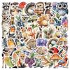 50/100PCS Cartoon Animal Graffiti Stickers Water Cup Phone Waterproof Stickers Cute Watercolor Animal Stickers