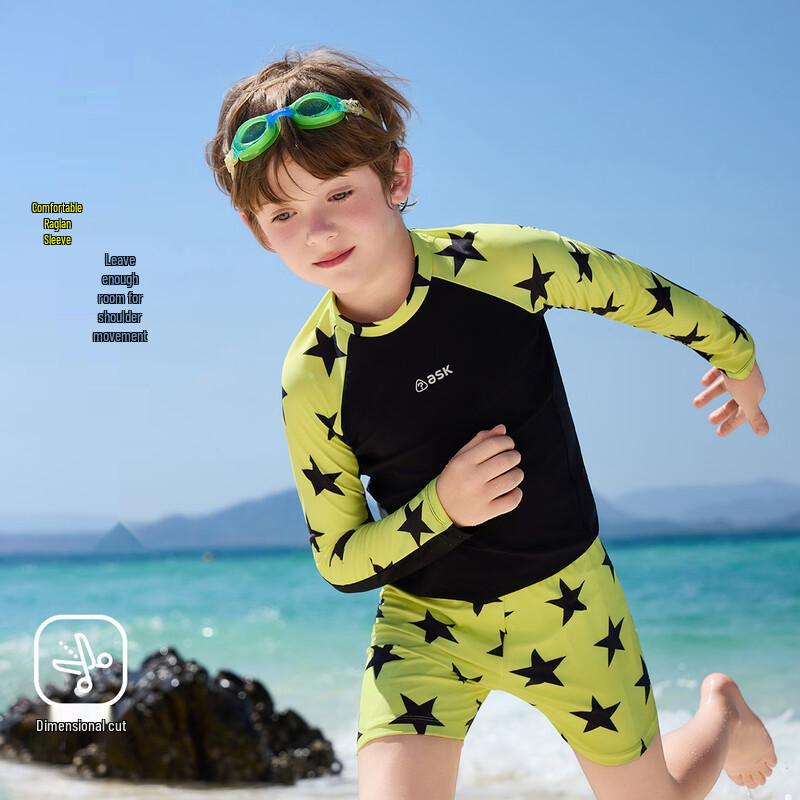 ASK JUNIOR Boys' Two-Piece Long Sleeve Swimsuit