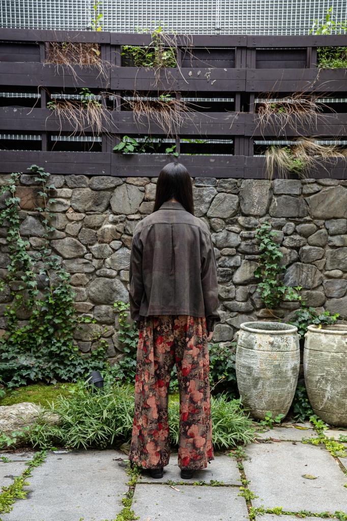 EASE Warp Pants Flower Camel