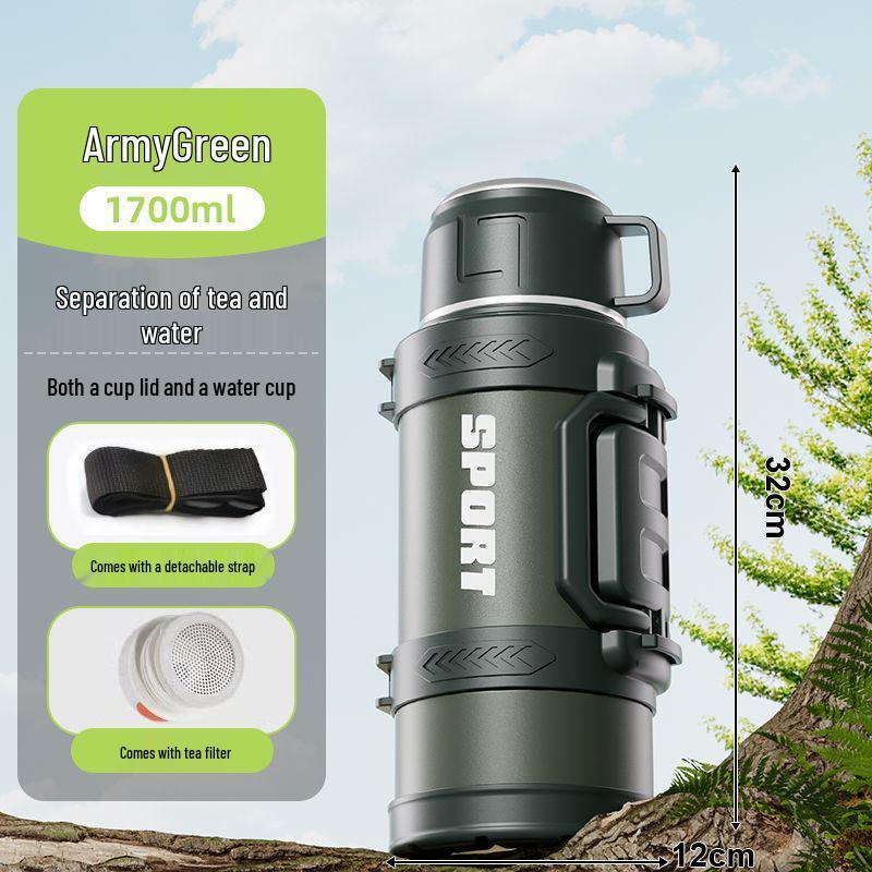 

Portable Outdoor Large-Capacity Insulated Thermos Water Bottle and Ice Bucket for Camping Sports 1000ml - Holds ~1 liter