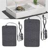 Anti-scratch Leather Pet Heating Pad Reptile Turtle 3 Gear Adjustable Temperature Waterproof USB Charging Pet Heat Mat Grey 1Pc