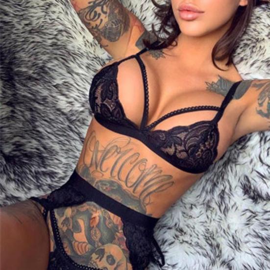 3 Teile/satz Sexy Unterwäsche Versuchung Verführerisch mit Strumpfband Mode Sexuelle Büstenhalter Drei-stück Anzug für Mädchen