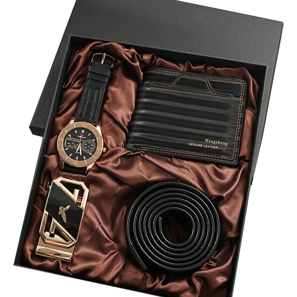 Men's 4-Piece Gift Set: Watch, Wallet, and More - Perfect for Holidays or Birthdays