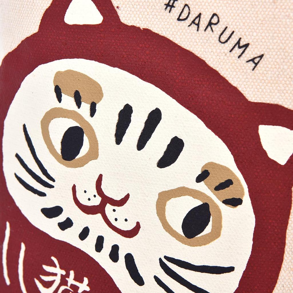 Canvas Petit Tote Japanese Cat Daruma and Nekozawa IV [Kusuguru Japan] Bag, Pattern,