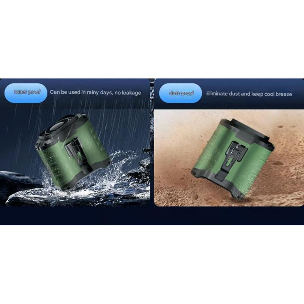 Portable Waist Clip & Fan | USB Rechargeable With LED And Power Bank