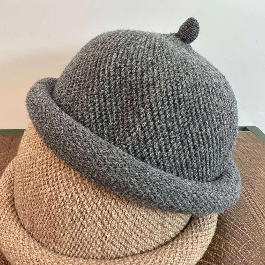 Men's and Women's Fashion Knitted Melon Skin Hats Casual Berets Comfortable Landlord Hats Warm Painter Hats Pacifier Cap