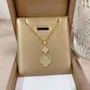 **Lively Women's Necklace: Titanium Steel & Gold-Plated Copper Clavicle Chain**