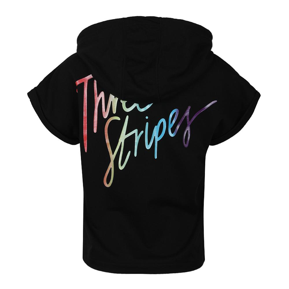 Adidas Neo W Cs Rnbw Hd Simple Letter Hoodie Short Sleeve Sweatshirt Women Hoodies Black FK9960