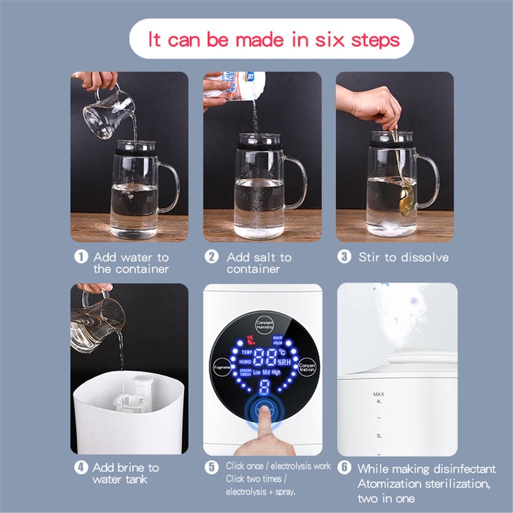 110V-220V Electric Hypochlorous Water Generator Disinfection Water Maker 4L 35W Ionizer Water-Maker-Machine with Remote Control