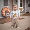 Baby & Kleinkind Thanksgiving Truthahn Strampler Set: Karohose & Hut inklusive