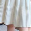 Women's Knit Mini Skirt Spring and Autumn High-waist Pleated Skater Skirt Knit Short Skirt